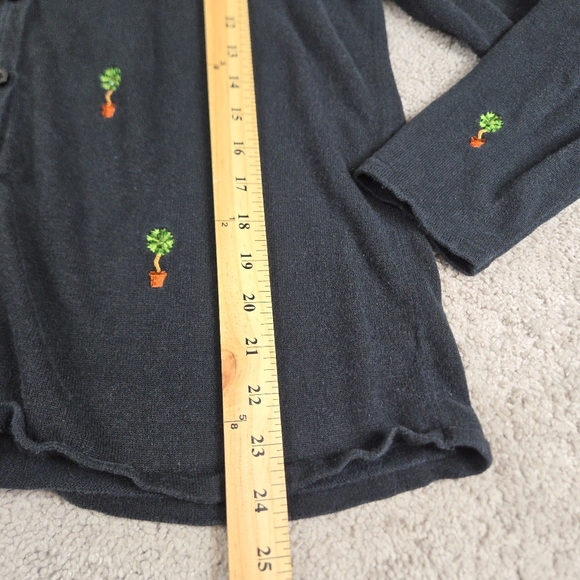 Vtg Quacker Factory Cardigan Sweater Size Medium Button Front Palm Tree Beaded - Picture 3 of 7